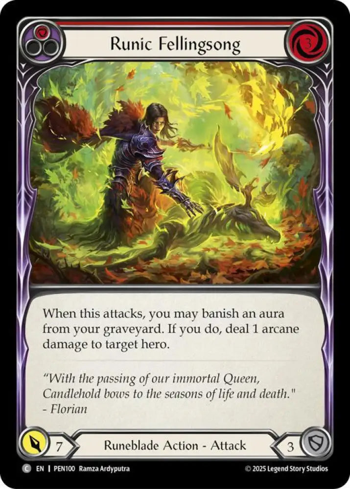 Runic Fellingsong (Red) (PEN100) [Compendium of Rathe]