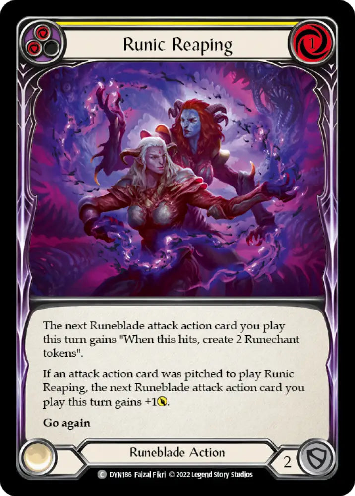 Runic Reaping (Yellow) [Dynasty] Rainbow Foil - Flesh And Blood Single