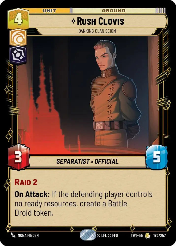 Rush Clovis - Banking Clan Scion (183/257) [Twilight of the Republic] - Star Wars: Unlimited Single