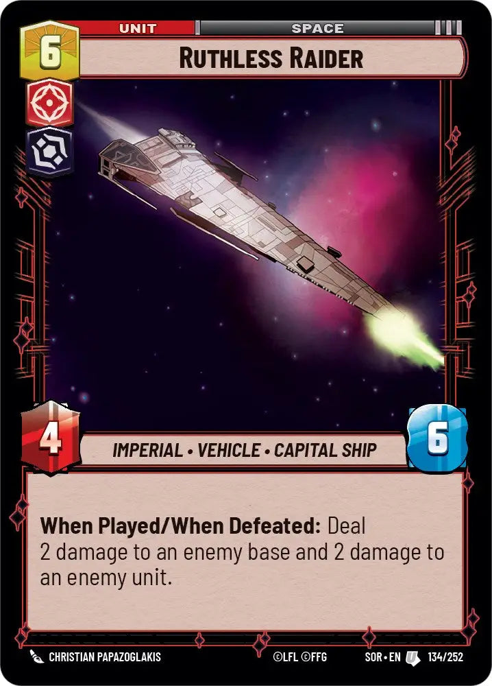 Ruthless Raider (134/252) [Spark of Rebellion] - Star Wars: Unlimited Single