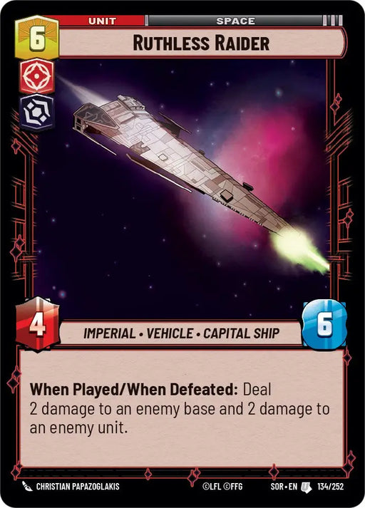 Ruthless Raider (134/252) [Spark of Rebellion] - Star Wars: Unlimited Single