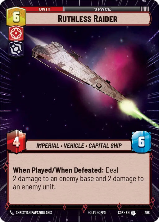 Ruthless Raider (Hyperspace) (398) [Spark of Rebellion] - Star Wars: Unlimited Single