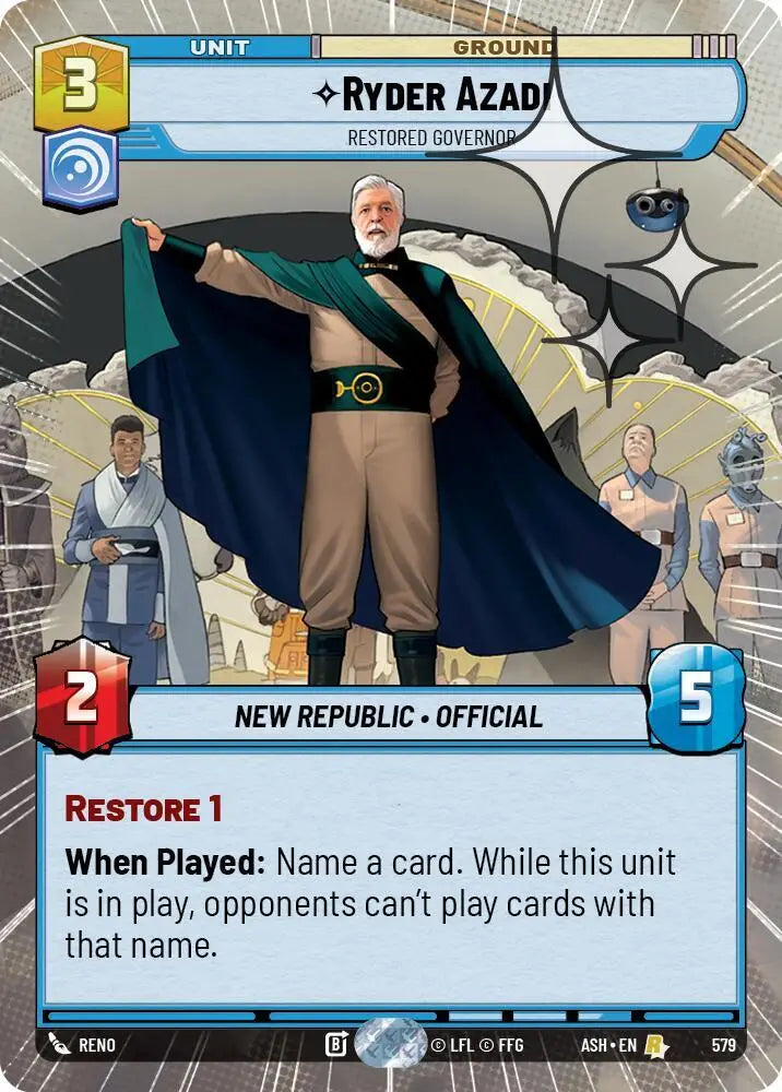 Ryder Azadi - Restored Governor (Hyperspace Foil) (579) [Ashes of the Empire]