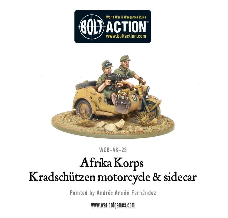 Bolt Action: Afrika Korps Kradschutzen Motorcycle and Sidecar (EN)