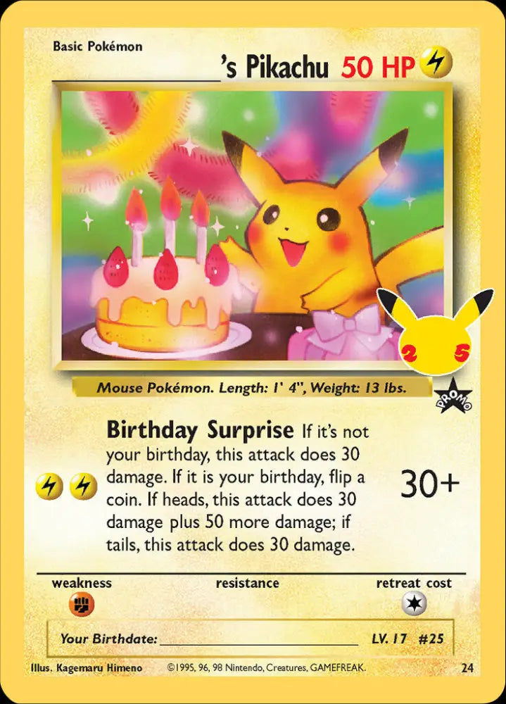 _____’s Pikachu (24) [Celebrations: 25th Anniversary - Classic Collection] - Pokemon Single