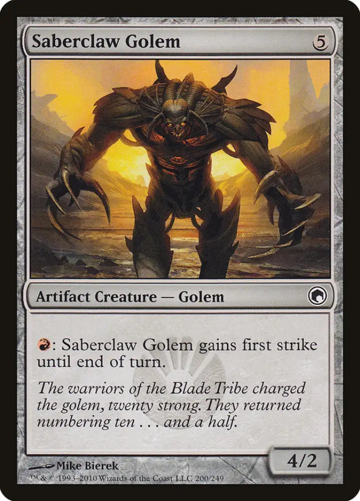 Saberclaw Golem [Scars of Mirrodin] - MTG Single