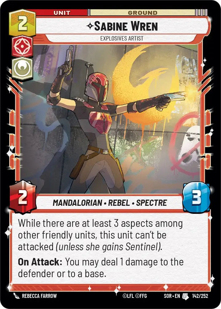 Sabine Wren - Explosives Artist (142/252) [Spark of Rebellion] - Star Wars: Unlimited Single