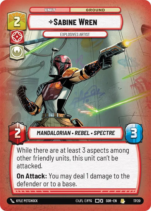 Sabine Wren - Explosives Artist (17/20) [Spark of Rebellion: Weekly Play] - Star Wars: Unlimited Single