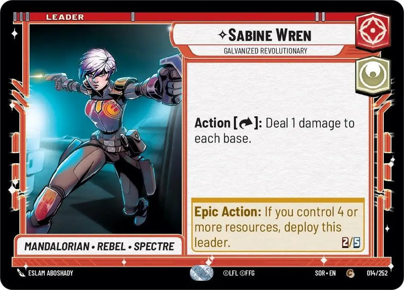 Sabine Wren - Galvanized Revolutionary (014/252) [Spark of Rebellion] - Star Wars: Unlimited Single