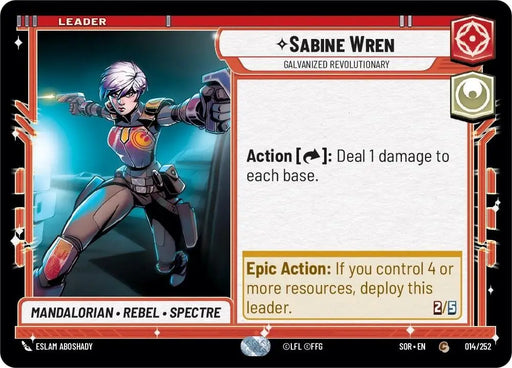 Sabine Wren - Galvanized Revolutionary (014/252) [Spark of Rebellion] - Star Wars: Unlimited Single