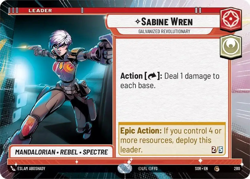Sabine Wren - Galvanized Revolutionary (Hyperspace) (280) [Spark of Rebellion] - Star Wars: Unlimited Single