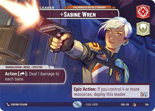 Sabine Wren - Galvanized Revolutionary (Showcase) (264) [Spark of Rebellion] - Star Wars: Unlimited Single