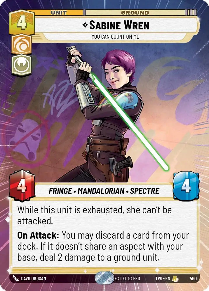 Sabine Wren - You Can Count On Me (Hyperspace) (460) [Twilight of the Republic] - Star Wars: Unlimited Single