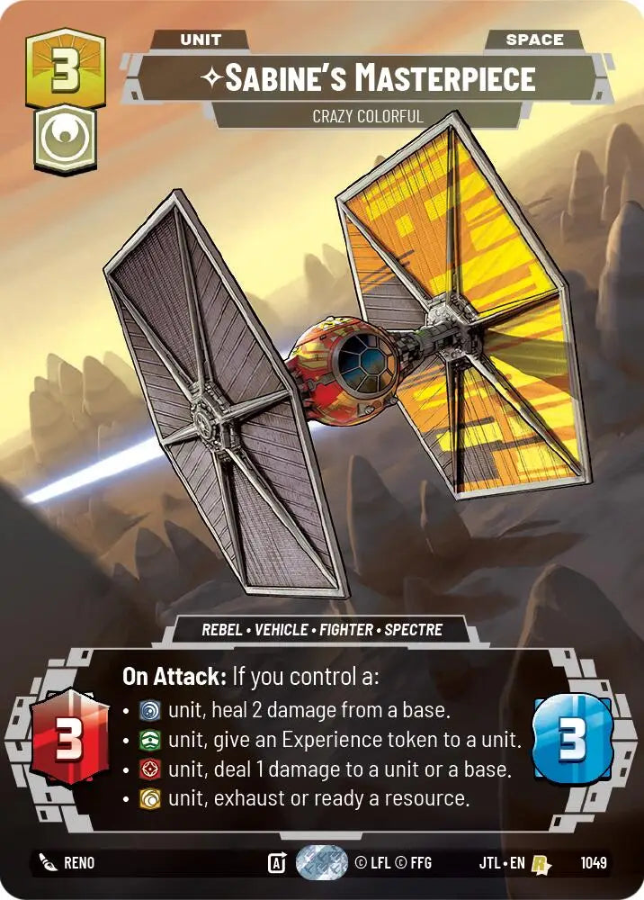 Sabine’s Masterpiece - Crazy Colorful (Prestige) (1049) [Jump to Lightspeed] - Star Wars: Unlimited Single