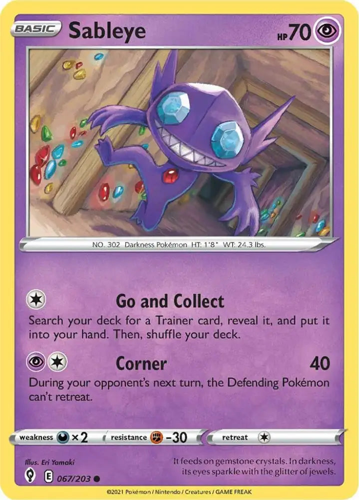 Sableye (067/203) [Sword & Shield: Evolving Skies] - Pokemon Single