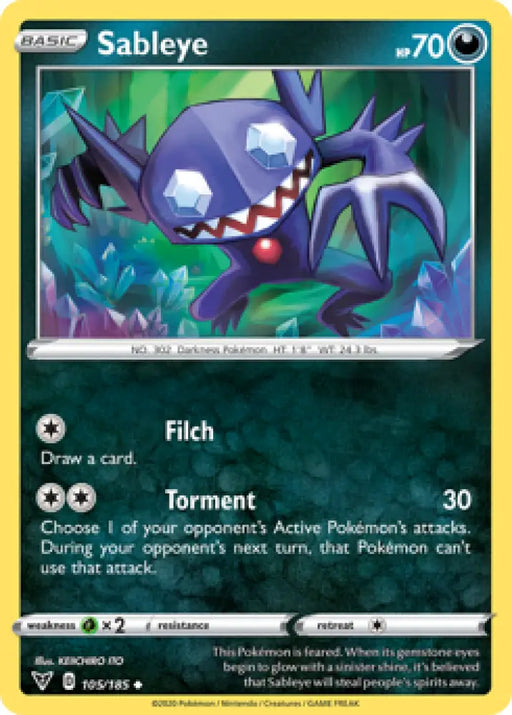 Sableye (105/185) [Sword & Shield: Vivid Voltage] - Pokemon Single