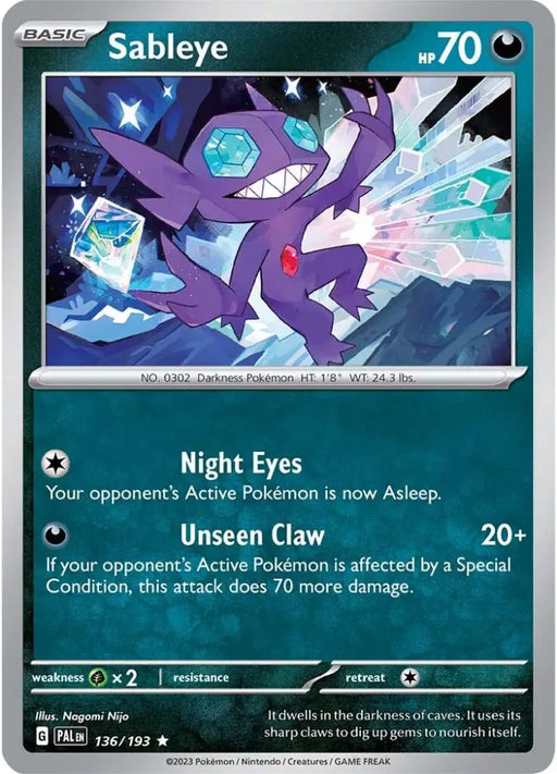 Sableye (136/193) [Scarlet & Violet: Paldea Evolved] - Pokemon Single