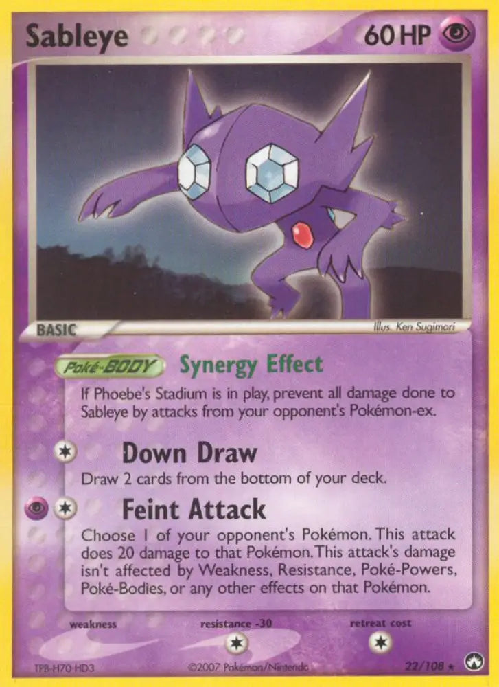 Sableye (22/108) [EX: Power Keepers] - Pokemon Single
