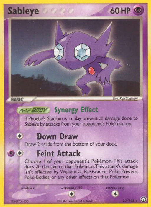 Sableye (22/108) [EX: Power Keepers] - Pokemon Single