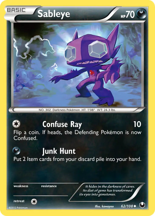 Sableye (62/108) [Black & White: Dark Explorers] - Pokemon Single