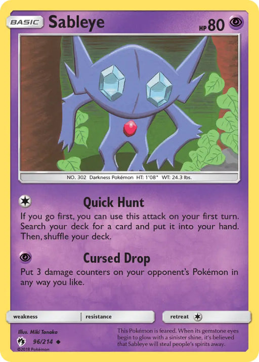 Sableye (96/214) [Sun & Moon: Lost Thunder] - Pokemon Single