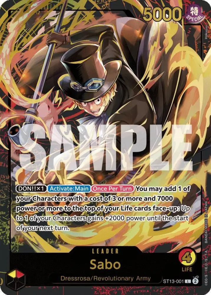 Sabo (Premium Card Collection -Leader Collection-) (ST13-001) [One Piece Promotion Cards]
