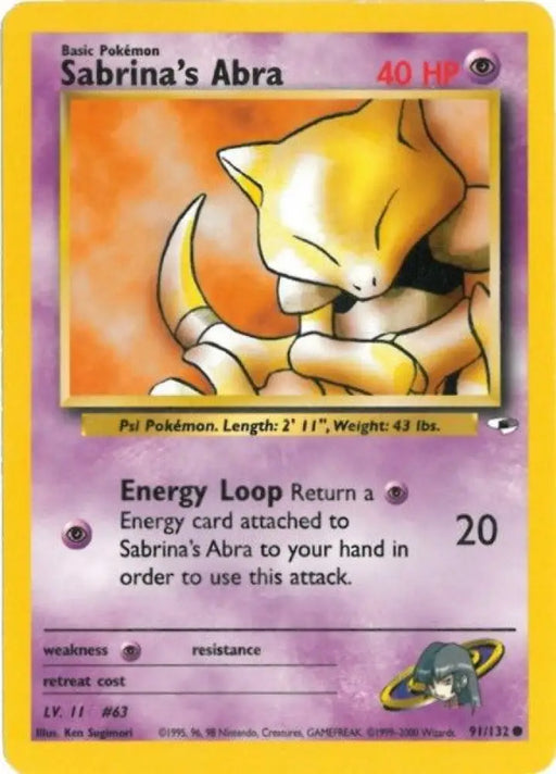Sabrina’s Abra (91/132) [Gym Heroes Unlimited] - Pokemon Single