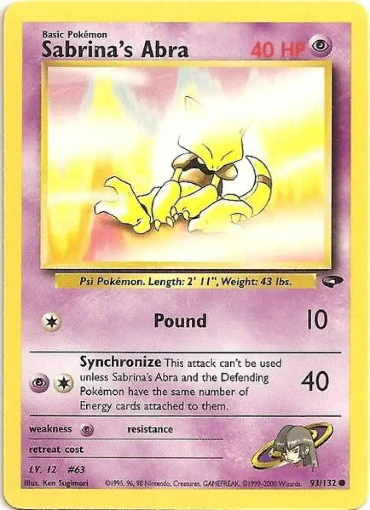 Sabrina’s Abra (93/132) [Gym Challenge Unlimited] - Pokemon Single