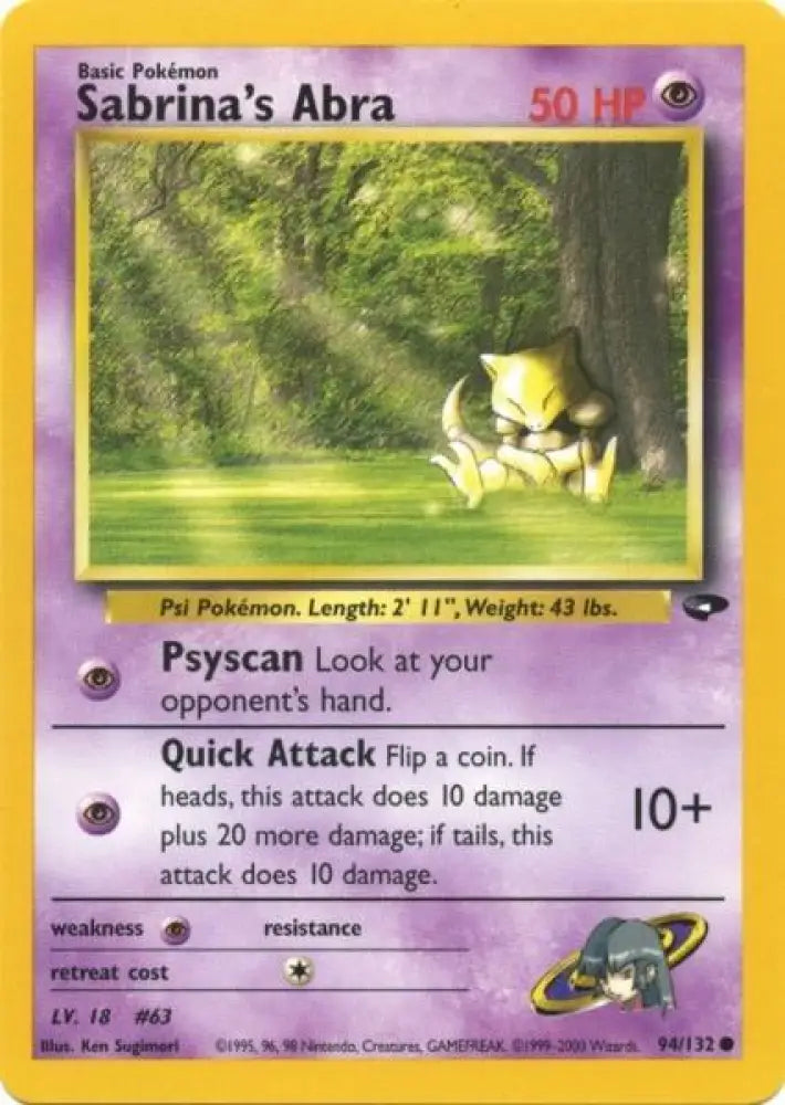 Sabrina’s Abra (94/132) [Gym Challenge Unlimited] - Pokemon Single