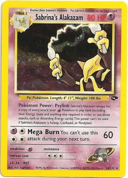 Sabrina’s Alakazam (16/132) [Gym Challenge Unlimited] - Pokemon Single