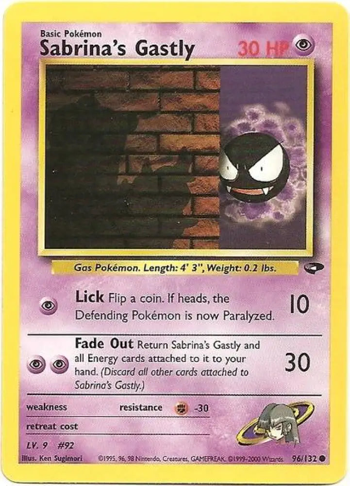 Sabrina’s Gastly (96/132) [Gym Challenge Unlimited] - Pokemon Single