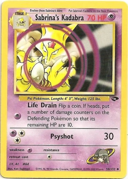 Sabrina’s Kadabra (58/132) [Gym Challenge Unlimited] - Pokemon Single