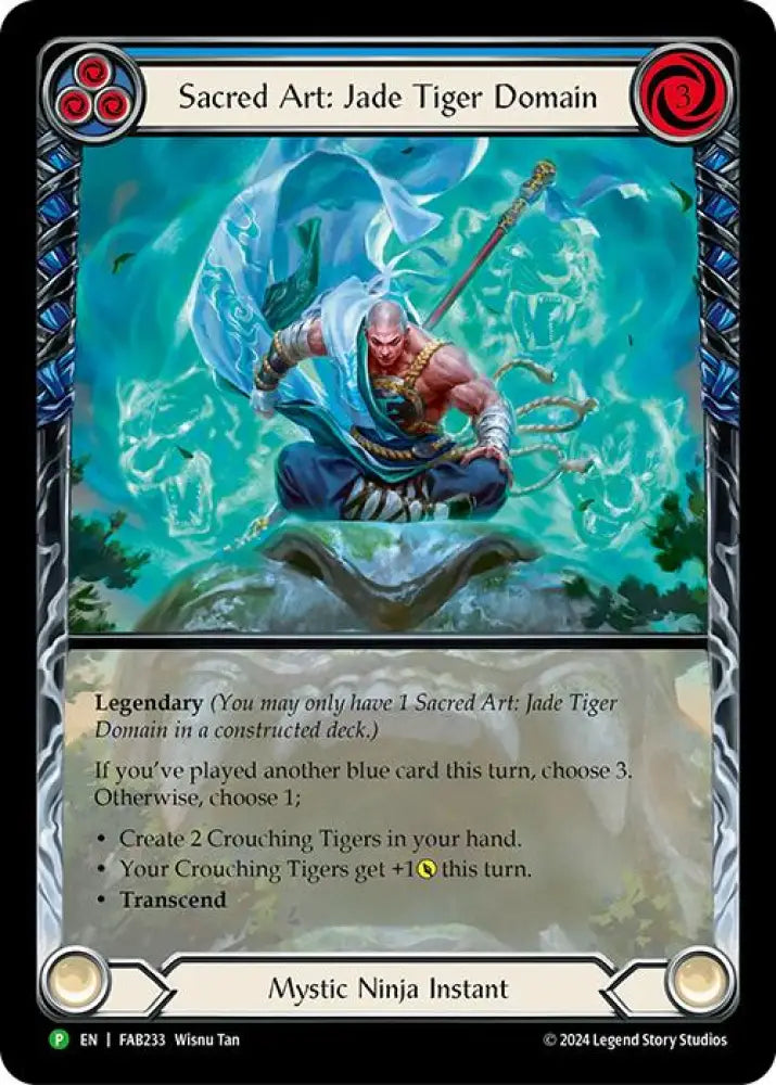 Sacred Art: Jade Tiger Domain [FAB233] (Promo) Rainbow Foil - Flesh And Blood Single