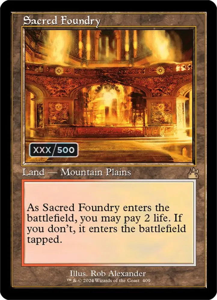 Sacred Foundry (Retro) (Serialized) [Ravnica Remastered] - MTG Single
