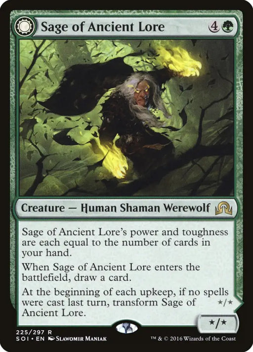 Sage of Ancient Lore // Werewolf of Ancient Hunger [Shadows over Innistrad] - MTG Single