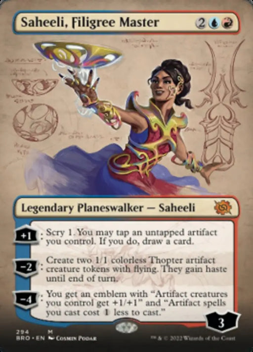 Saheeli Filigree Master (Borderless Alternate Art) [The Brothers’ War] - MTG Single