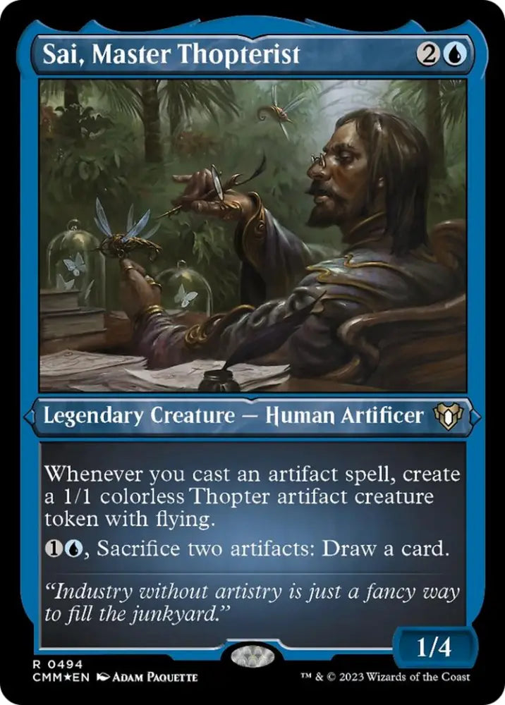 Sai Master Thopterist (Foil Etched) [Commander Masters] - MTG Single