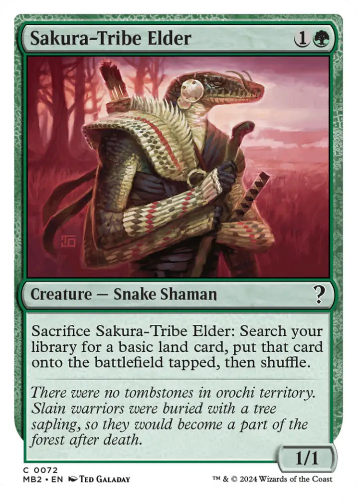 Sakura-Tribe Elder (White Border) [Mystery Booster 2] - MTG Single