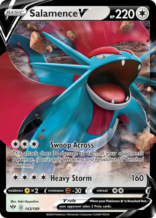 Salamence V (143/189) [Sword & Shield: Darkness Ablaze] - Pokemon Single