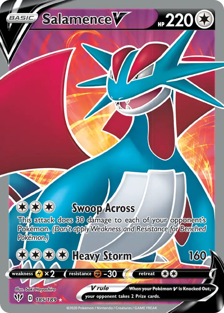 Salamence V (185/189) [Sword & Shield: Darkness Ablaze] - Pokemon Single
