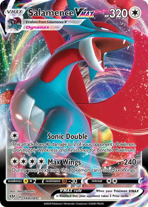 Salamence VMAX (144/189) [Sword & Shield: Darkness Ablaze] - Pokemon Single
