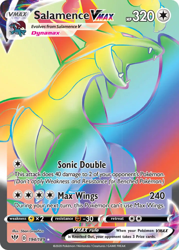 Salamence VMAX (194/189) [Sword & Shield: Darkness Ablaze] - Pokemon Single