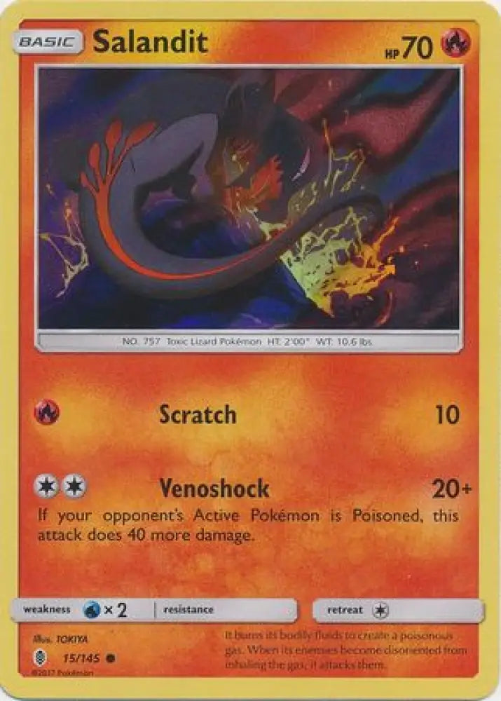 Salandit (15/145) (Collection Promo) [Sun & Moon: Guardians Rising] - Pokemon Single