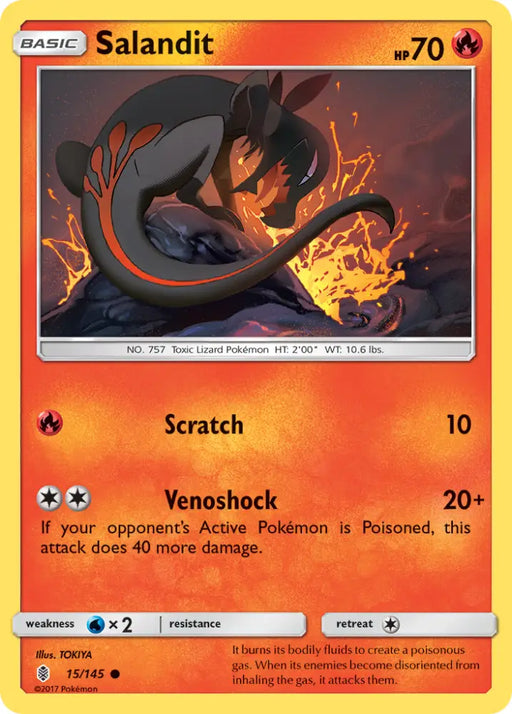Salandit (15/145) [Sun & Moon: Guardians Rising] - Pokemon Single