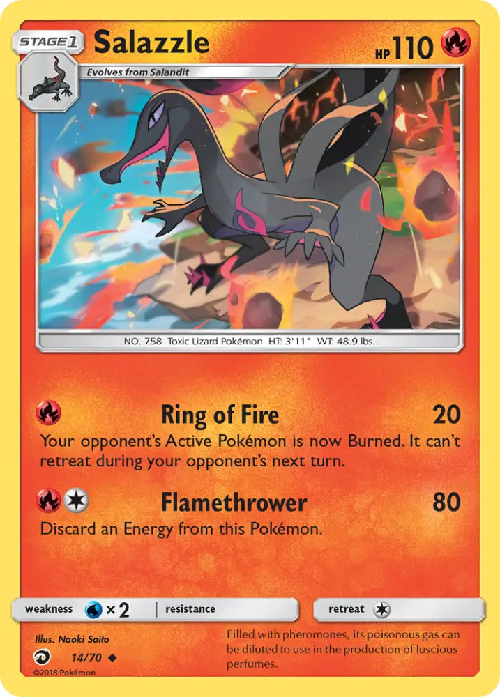 Salazzle (14/70) [Sun & Moon: Dragon Majesty] - Pokemon Single