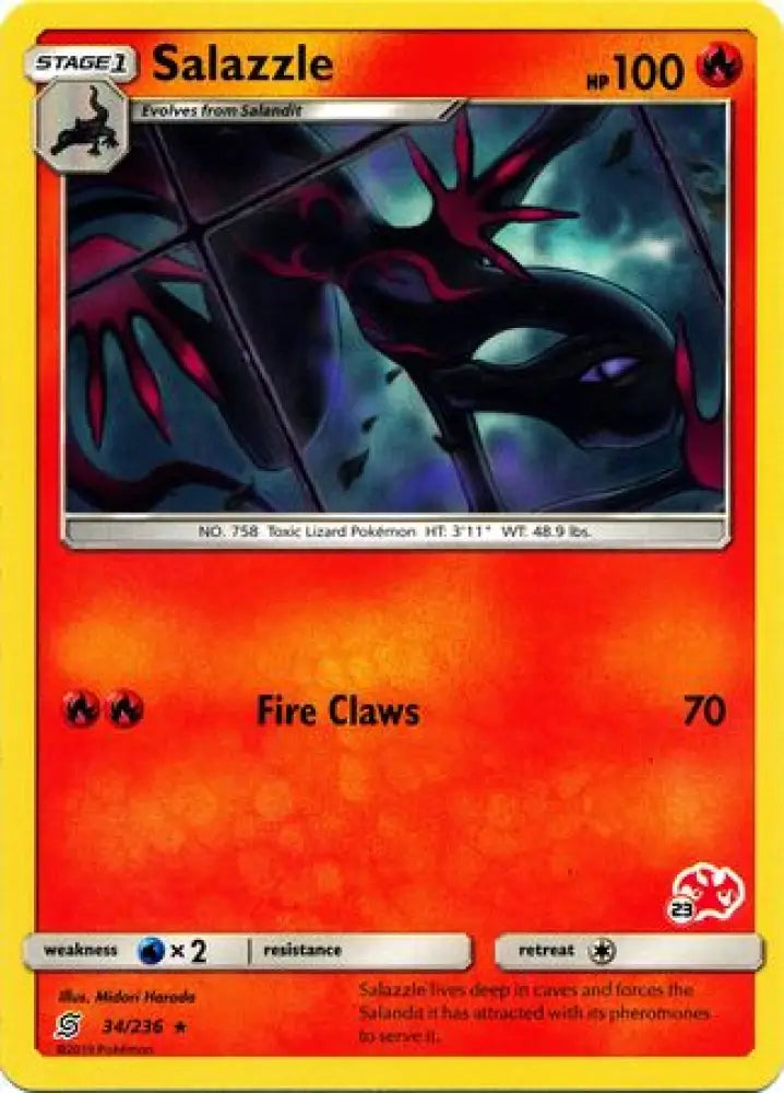 Salazzle (34/236) (Charizard Stamp #23) [Battle Academy 2020] - Pokemon Single