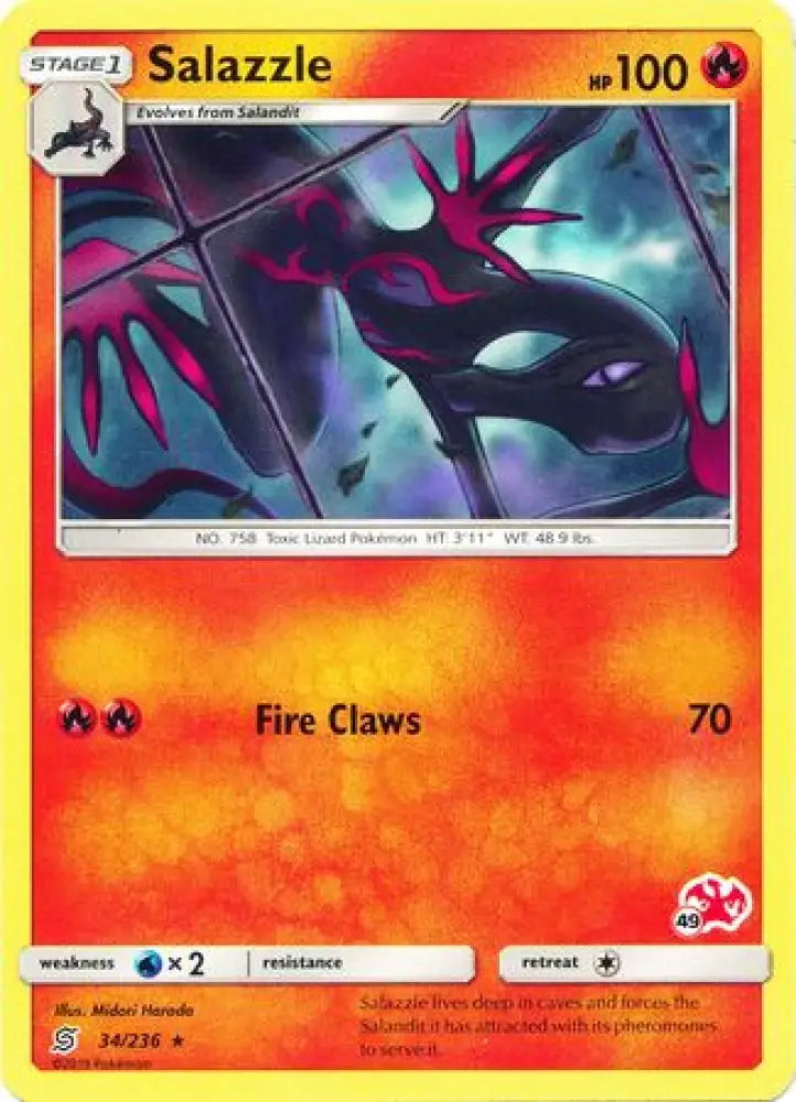 Salazzle (34/236) (Charizard Stamp #49) [Battle Academy 2020] - Pokemon Single