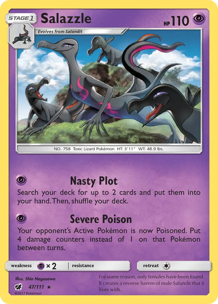 Salazzle (47/111) [Sun & Moon: Crimson Invasion] - Pokemon Single
