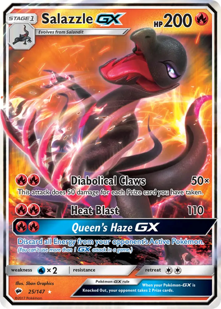 Salazzle GX (25/147) [Sun & Moon: Burning Shadows] - Pokemon Single