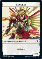 Samurai // Human Monk Double-Sided Token [Kamigawa: Neon Dynasty Tokens] - MTG Single